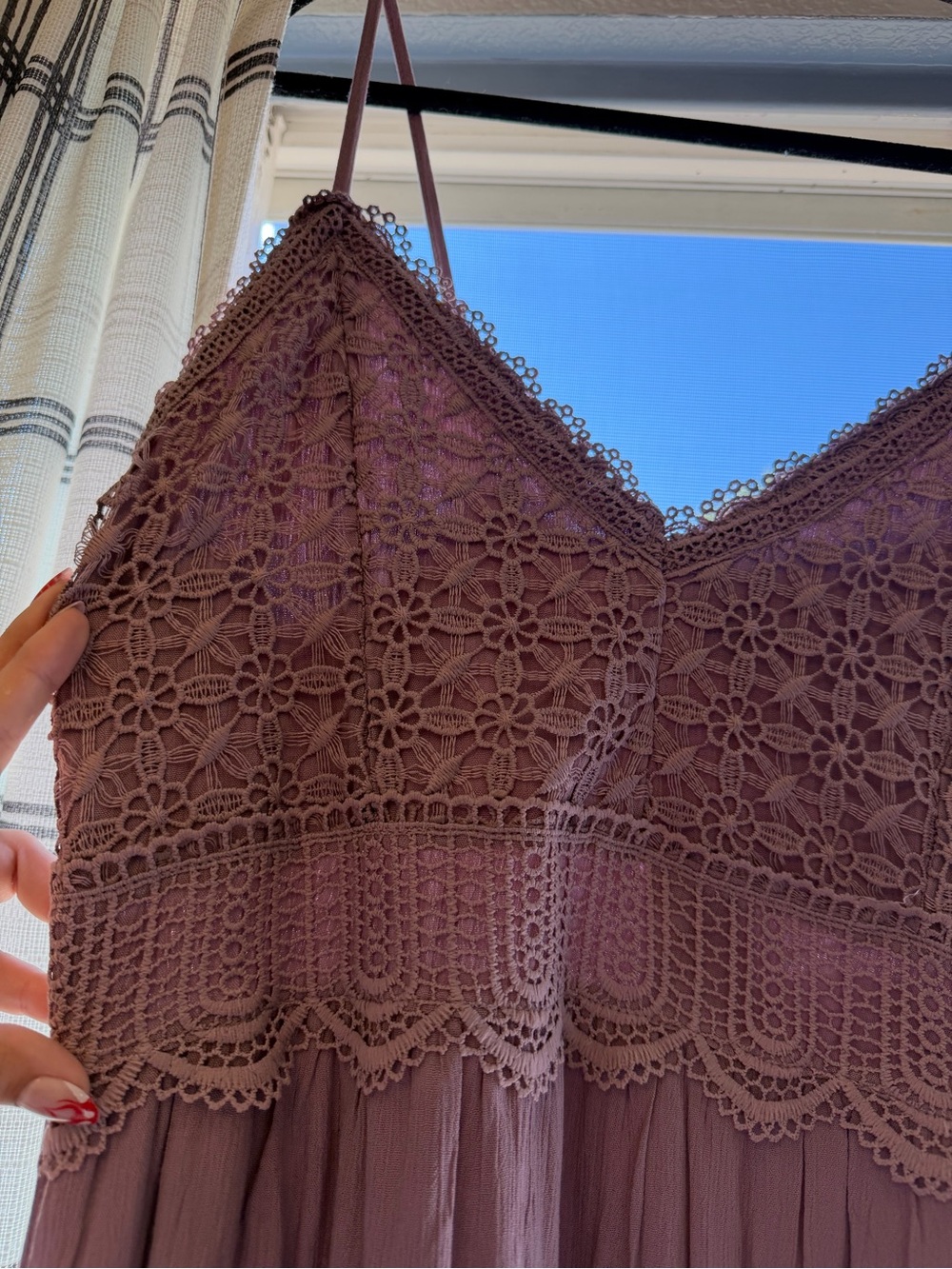 Rue21 Plum Lace-Trim High-Low Maxi Dress - Picture 2 of 4